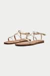 Buy_OROH_Gold Taranto Criss Cross Strap Flats _at_Aza_Fashions