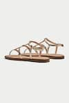 OROH_Gold Taranto Criss Cross Strap Flats _at_Aza_Fashions