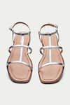 Shop_OROH_Silver Taranto Criss Cross Strappy Flats _at_Aza_Fashions