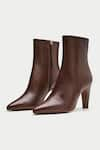 Buy_OROH_Brown Tortona Pointed Toe Ankle Boots _at_Aza_Fashions