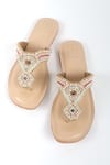 SANDALWALI_Gold Hand Embroidery Ora Sandals _Online_at_Aza_Fashions