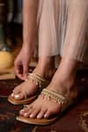 Buy_SANDALWALI_Brown Hand Embroidery Jolie Sandals _at_Aza_Fashions