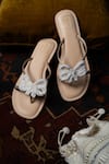 Shop_SANDALWALI_Beige Hand Embroidery Coco Pearl Sandals _at_Aza_Fashions