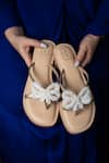 SANDALWALI_Beige Hand Embroidery Coco Pearl Sandals _Online_at_Aza_Fashions