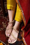 Buy_SANDALWALI_Beige Hand Embroidery Soha Beaded Sandals _at_Aza_Fashions