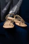 Shop_SANDALWALI_Beige Hand Embroidery Soha Beaded Sandals _at_Aza_Fashions