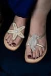 Buy_SANDALWALI_Beige Hand Embroidery Larry Star Fish Sandals _Online_at_Aza_Fashions