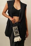 Buy_Moirra_Black Zari Thread Hamza Hand Embroidered Sling Bag _at_Aza_Fashions