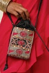 Buy_Moirra_Magenta Zardozi Rangeen Mehfil Embroidered Mobile Bag _Online_at_Aza_Fashions