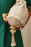 Moirra_Ivory Bead Chanbali Embroidered Potli _Online_at_Aza_Fashions