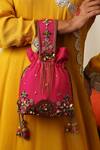 Shop_Moirra_Magenta Stone Heera Embroidered Potli _at_Aza_Fashions