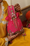 Moirra_Magenta Stone Heera Embroidered Potli _at_Aza_Fashions