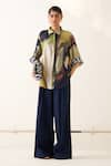 Buy_OFRIDA_Multi Color Shirt Cotton Moss Crepe Printed Abstract Collared And Pant Set _at_Aza_Fashions