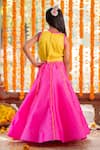 Shop_Kirti Agarwal - Pret N Couture_Pink Tufeta Silk Embroidered Thread Elephant Lehenga Set _at_Aza_Fashions