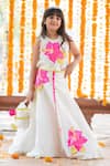 Buy_Kirti Agarwal - Pret N Couture_Off White Chanderi Silk Embroidered Sequin Floral Patch Work Lehenga With Blouse _at_Aza_Fashions