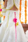 Kirti Agarwal - Pret N Couture_Off White Chanderi Silk Embroidered Sequin Floral Patch Work Lehenga With Blouse _at_Aza_Fashions