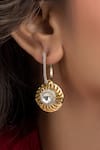 Buy_Vasundhara_Gold Plated Kundan Zara Circular Shaped Danglers _at_Aza_Fashions