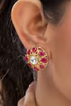 Buy_Vasundhara_Gold Plated Artificial Kundan Anvita Embellished Studs _at_Aza_Fashions