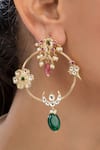 Buy_Vasundhara_Multi Color Artificial Kundan Avani Embellished Hoops _at_Aza_Fashions