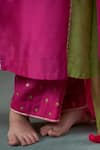 Buy_Hirika&Dhruti_Green Kurta Silk Embroidered Metal Notched Floral Pant Set _Online_at_Aza_Fashions