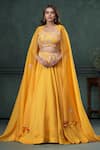 Buy_Hirika&Dhruti_Yellow Lehenga And Blouse Silk Chanderi Embroidered Pearl Cutwork Flared Set _at_Aza_Fashions