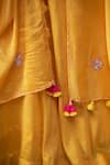 Hirika&Dhruti_Yellow Lehenga And Blouse Silk Chanderi Embroidered Pearl Cutwork Flared Set _Online_at_Aza_Fashions