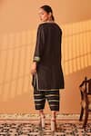 Shop_Bo tree_Black Abu Dai Silk Embroidery Zardozi V Neck Naaz E Jahan Kurta Set 