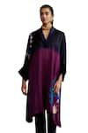 Buy_Krishna Mehta_Blue Printed Floral V Neck Shaded Kaftan _Online_at_Aza_Fashions