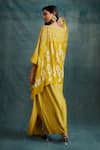 Shop_Krishna Mehta_Yellow Modal Draped Maxi Skirt _at_Aza_Fashions