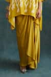 Buy_Krishna Mehta_Yellow Modal Draped Maxi Skirt _Online_at_Aza_Fashions