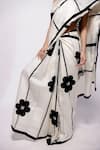 Buy_Bihart_Off White Wild Silk Applique Floral Halter Neck Rangsaaz Saree With Blouse _Online_at_Aza_Fashions