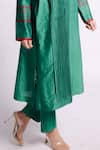 Bihart_Green Kurta Chanderi Embroidery Tarangini Thread Embrodiered And Pant Set _Online_at_Aza_Fashions