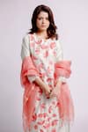 Buy_Bihart_Blue Kurta Chanderi Embroidery Floral Round Ibadatgah Applique And Pant Set _Online_at_Aza_Fashions