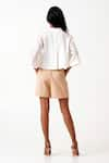 Shop_Madder Much_Ivory Handloom Cotton Embroidery Sequin Zola Crop Shirt With Pleated Shorts _at_Aza_Fashions