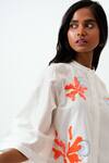 Buy_Madder Much_Ivory Handloom Cotton Embroidery Sequin Zola Crop Shirt With Pleated Shorts _Online_at_Aza_Fashions