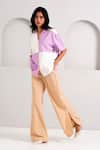 Buy_Madder Much_Beige Handloom Cotton Embroidery Roxy And Vince Button Up Pant _at_Aza_Fashions