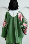 Buy_Madder Much_Green Handloom Cotton Embroidery Open Neck Lyam Woven Bloom Jacket _Online_at_Aza_Fashions