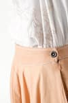 Madder Much_Brown Handloom Cotton Embroidered Thread Jena Latte Woven Swirl Skirt _Online_at_Aza_Fashions