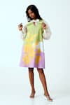 Buy_Madder Much_Multi Color V-, Open Woven Tie-up Shirt And Floral Dress _at_Aza_Fashions