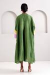 Shop_Madder Much_Green Chanderi Silk Embroidery Open Neck Dallas Overlay Jacket _at_Aza_Fashions