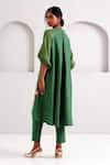 Shop_Madder Much_Green Handloom Cotton Embroidered Floral Band Suvi Kurta With Pant _at_Aza_Fashions