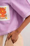 Madder Much Purple Handloom Cotton Embroidery Collared Romy And Tom Floral Crop Top Online at Aza Fashions Madder Much_Purple Handloom Cotton Embroidery Collared Romy And Tom Floral Crop Top _Online_at_Aza_Fashions