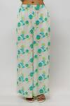 PS Pret by Payal Singhal_Green Crepe Print Iris Collar Neck Jaipuri Shirt With Pant _Online_at_Aza_Fashions