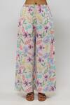 PS Pret by Payal Singhal_Pink Crepe Print Glory Garden Collar Neck Shirt With Pant _Online_at_Aza_Fashions