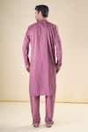 Shop_Arihant Rai Sinha_Purple , Satin Sequins, Embroidery Straight Kurta With Pyjama_at_Aza_Fashions