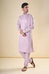 Buy Arihant Rai Sinha Purple , Satin Mirrors, Geometric Straight Kurta With Pyjama at Aza Fashions Buy_Arihant Rai Sinha_Purple , Satin Mirrors, Geometric Straight Kurta With Pyjama_at_Aza_Fashions