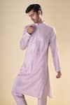Shop Arihant Rai Sinha Purple , Satin Mirrors, Geometric Straight Kurta With Pyjama Online at Aza Fashions Shop_Arihant Rai Sinha_Purple , Satin Mirrors, Geometric Straight Kurta With Pyjama_Online_at_Aza_Fashions