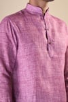 Aryavir Malhotra_Pink Cotton Print Abstract Shirt Style Short Kurta _at_Aza_Fashions