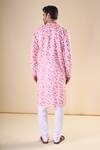 Shop_Arihant Rai Sinha_Pink Heavy Cotton Printed Feather Straight Kurta _at_Aza_Fashions