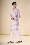 Buy_Aryavir Malhotra_Multi Color Cotton Geometric Pattern Kurta _Online_at_Aza_Fashions